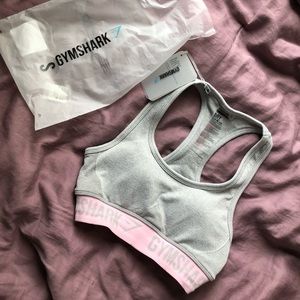 flex sports bra - light grey & chalk pink